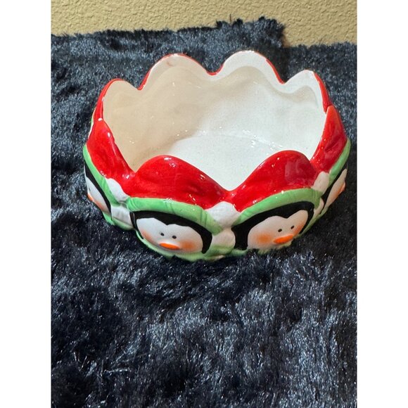 Festive Royal Norfolk Christmas Penguin Ceramic Bowl - Picture 1 of 5